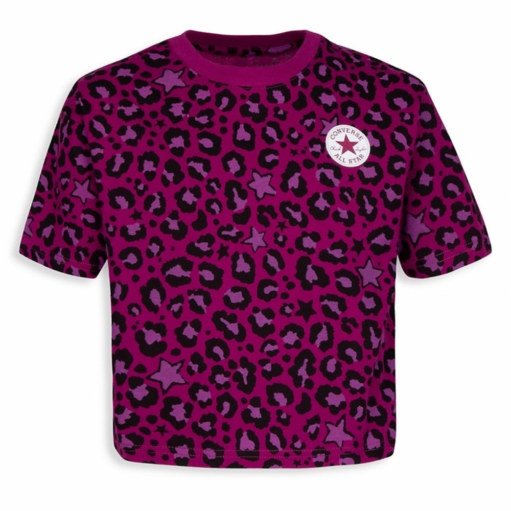 Converse Girls Leopard-Print T-Shirt (size large 14 in girls)